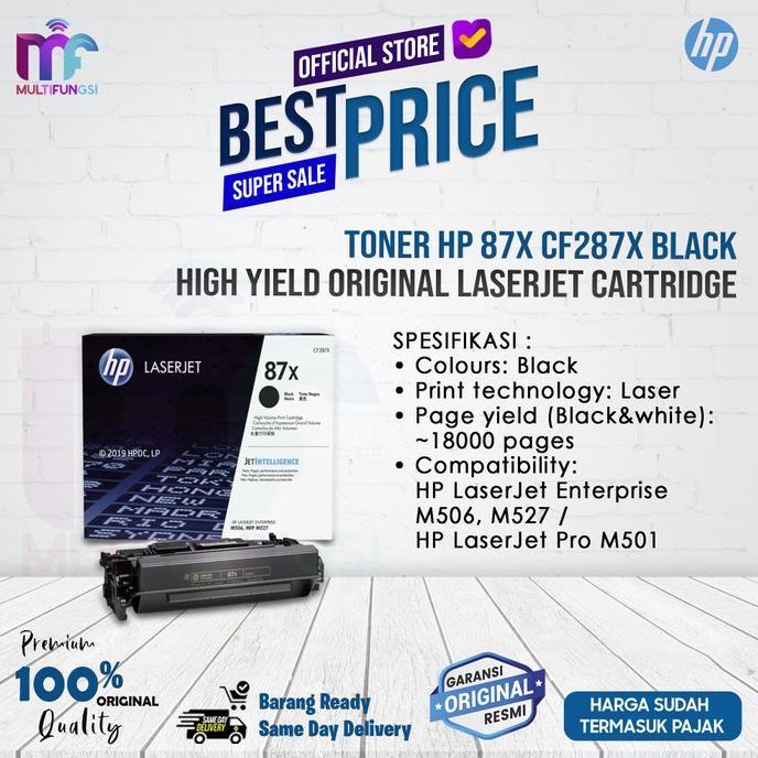 

Toner HP 87X CF287X Black High Yield Original LaserJet Cartridge