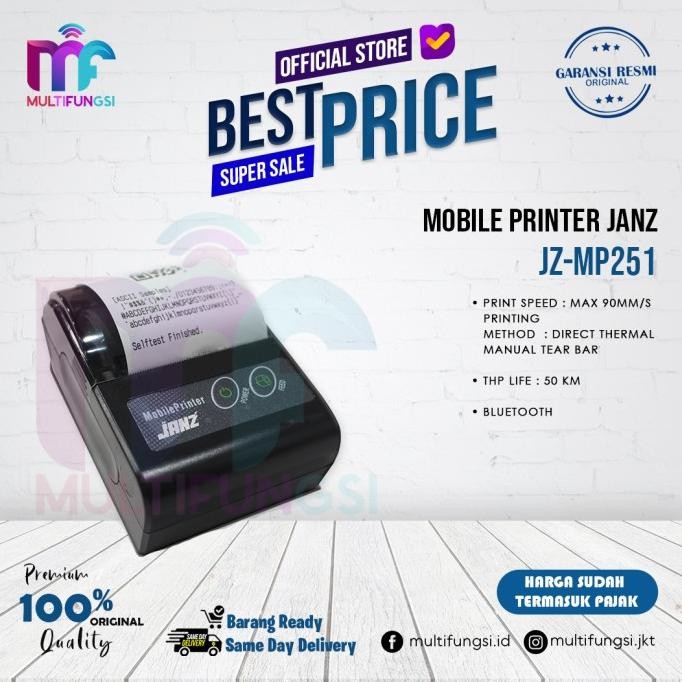 

Printer Thermal JANZ JZ-MP251/ Mobile Printer JANZ Garansi Resmi