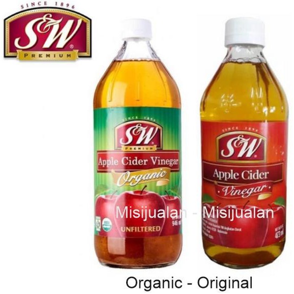 

SW Apple Cider Vinegar Organic Original S&W Cuka Apel Organik 473 ml