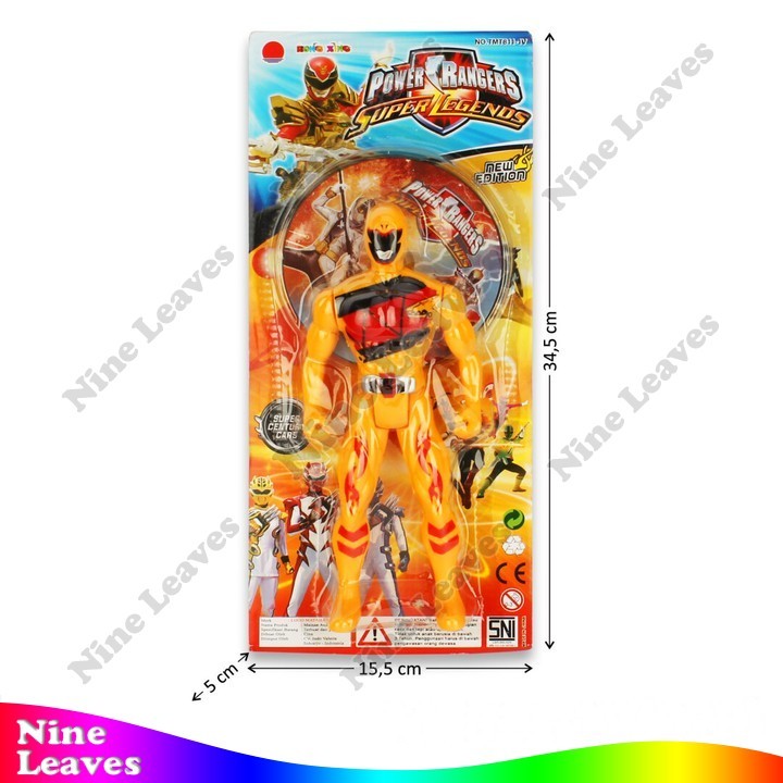 Action Figure Mainan Anak Karakter Power Rangers 1 Pcs Lampu + VCD Power Rangers Super Legends