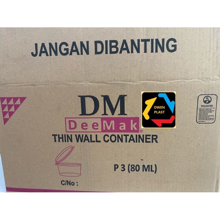 

Thinwall Saos Sambal Kecil 25, 35, 50 Ml Merek Dm 1 Dus Ter