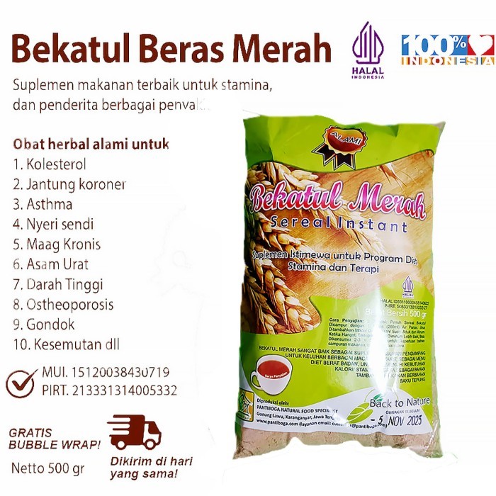 

TERBARU Bekatul Beras Merah Organik 500 Gram Original