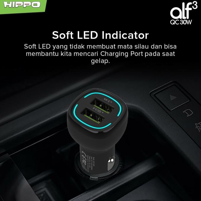 HIPPO CAR CHARGER ALF 3 QUICK FAST CHARGING TOTAL 30W
