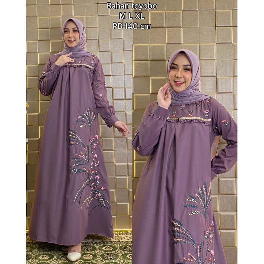 Baju Gamis Wanita Dewasa Bagus Aadem Dan Best Quality - Ungu, XL