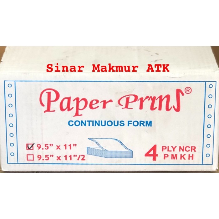 

NEW Continuous Form / Kertas Komputer Paper Prins 91/2x11 4 ply (K4)