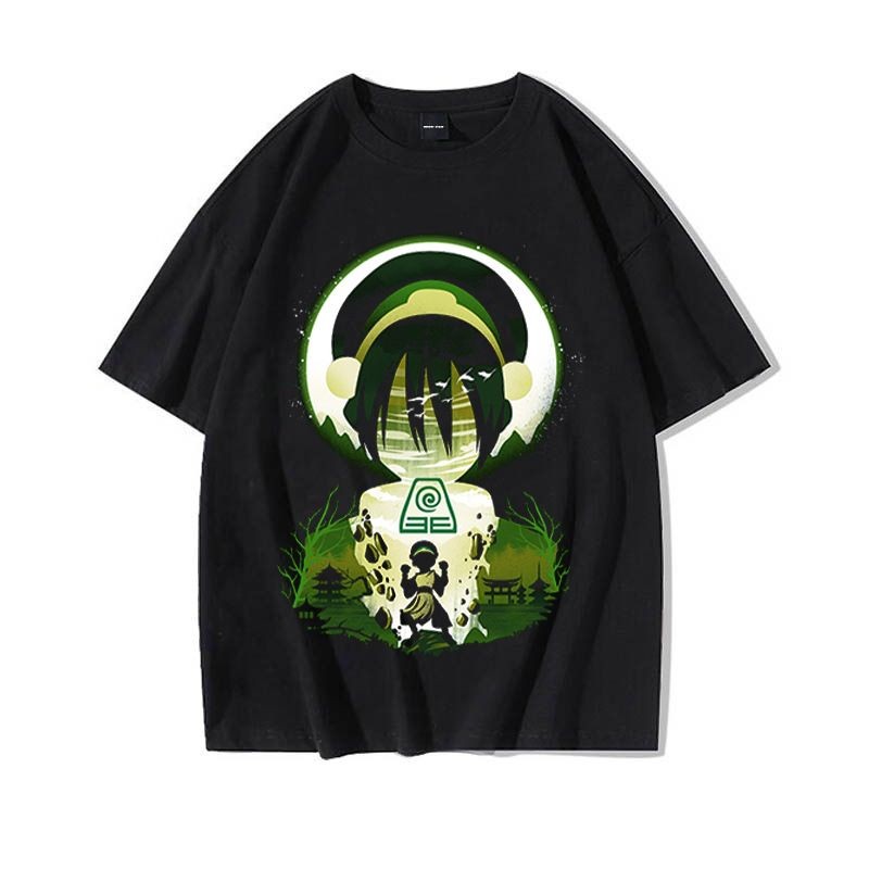 Kekuatan Supernatural Tuofu Utara Pakaian Periferal Cetak Animasi Kartun Kaus Longgar Katun Pelajar 