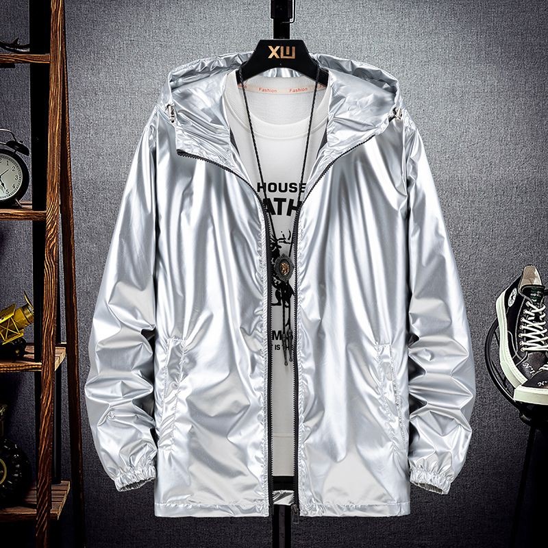 New Fashion All-Match Handsome Glossy Jacket for Men