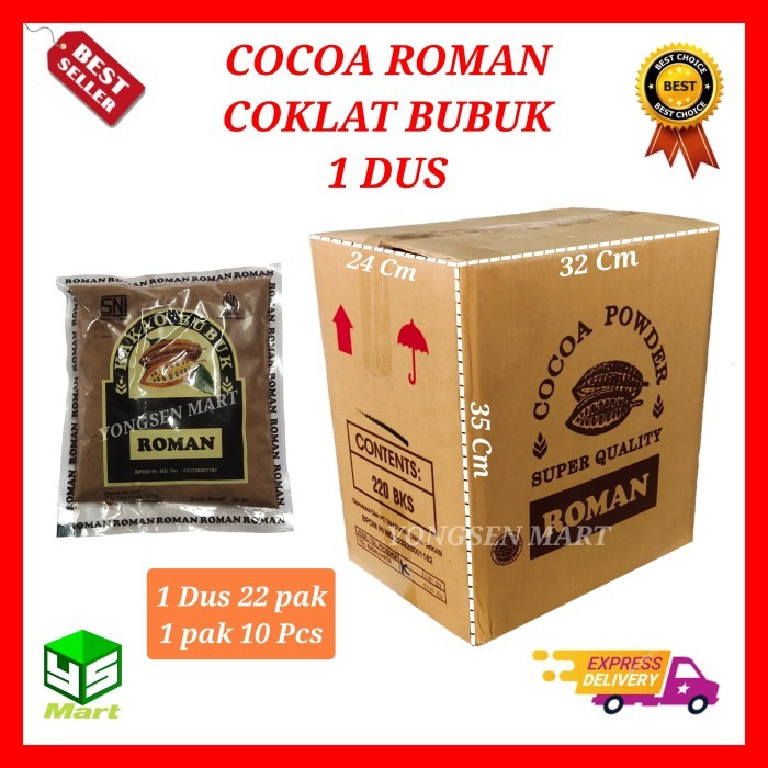 

Cuci Gudang ( 1 Dus ) Cocoa Powder Coklat Bubuk Roman 35Gr / Kakao Bubuk Roman