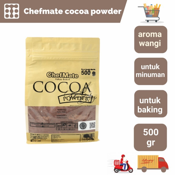 

Promo!! Cocoa Dark Powder Chefmate Original Pack 500 Gr
