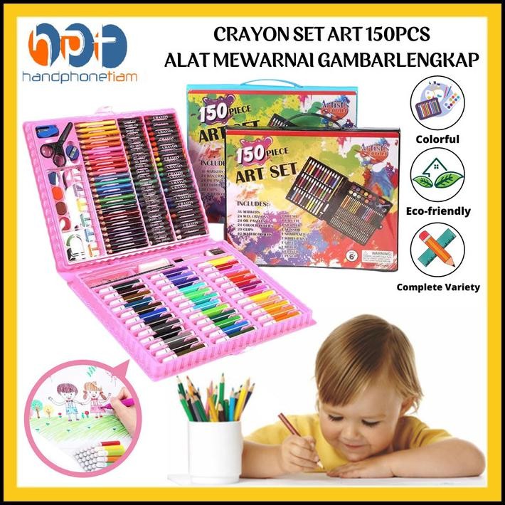 

Crayon Art Set 150 Pcs Pensil Warna Lengkap Alat Mewarnai Gambar Anak