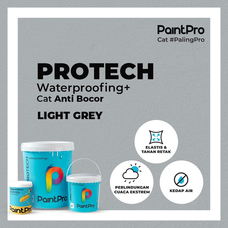 PaintPro XTRA Anti Bocor Light Grey - 20 kg 20kg | Cat Pelapis Anti Bocor Luar Dalam & Plafon | PROT