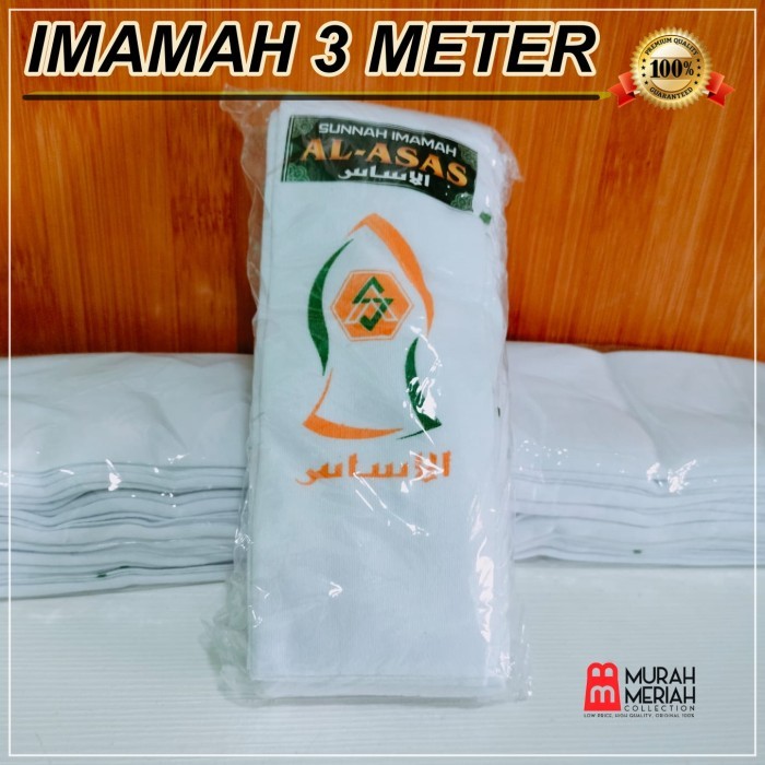 PROMO Sorban imamah Panjang 3 meter Premium Putih