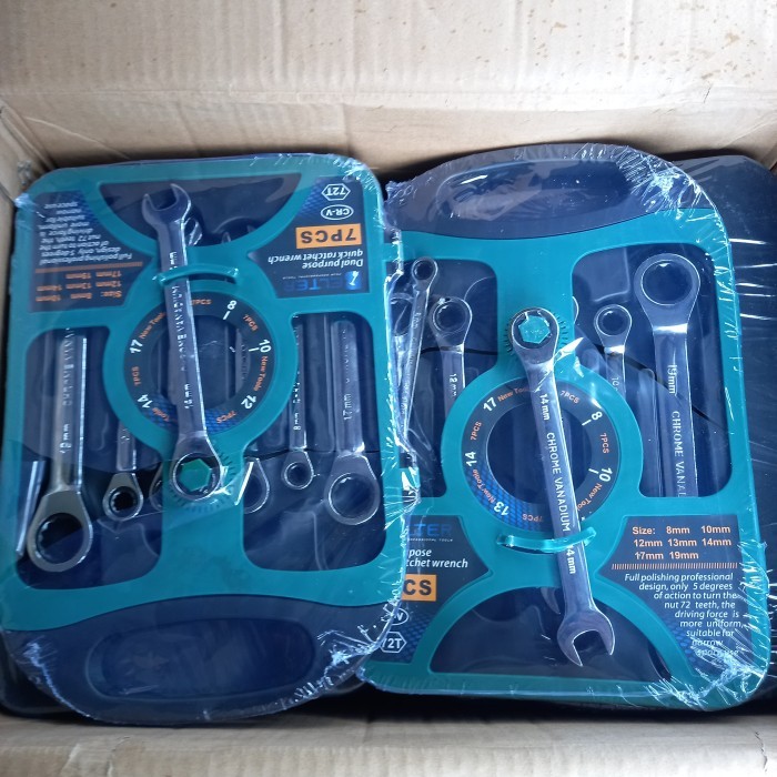 Kunci Rachet Ring Pas Set 7Pcs Wrench Combination Rachet Set 7 Pcs
