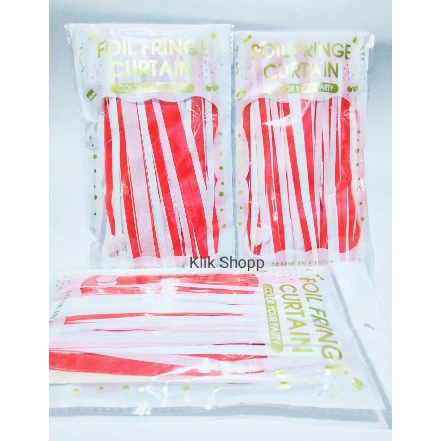 Tirai Foil Dirgahayu HUT RI / Tirai Merah Putih Dekorasi Dirgahayu