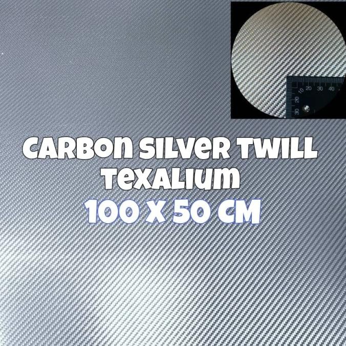 TERBARU - Carbon Kevlar Silver Bahan Serat Karbon Kevlar Silver Putih Texalium
