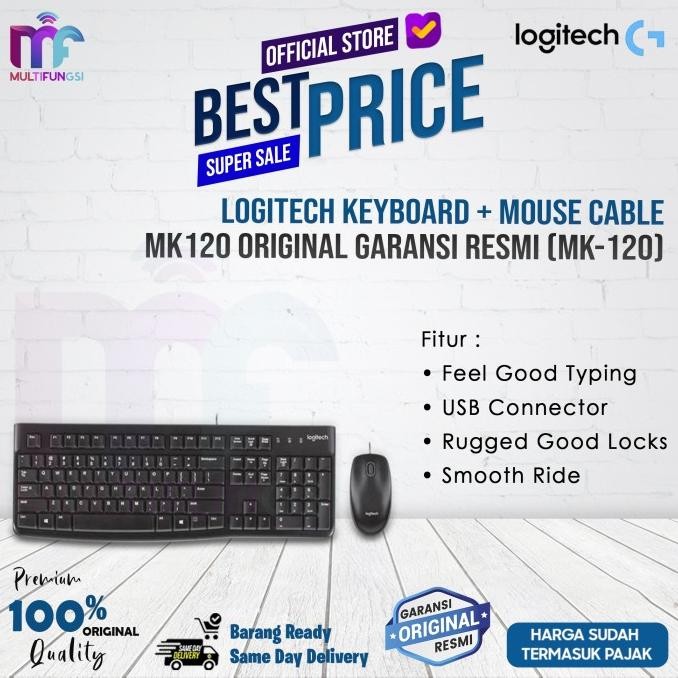 

Logitech Keyboard + Mouse Cable MK120 Original Garansi Resmi (MK-120)