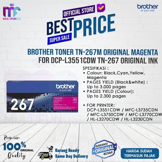 

Brother Toner TN-267M Original Magenta for DCP-L3551CDW TN-267 / TN267