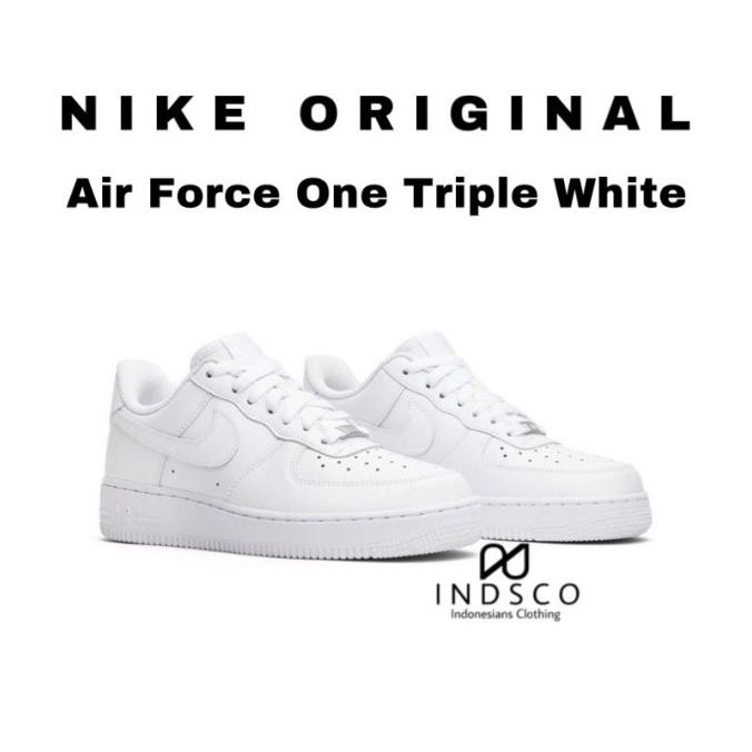 Sepatu Sneakers Pria Wanita Nike Air Force One Full Putih