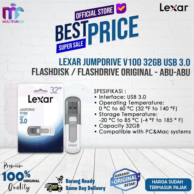 

Lexar JumpDrive V100 32GB USB 3.0 FlashDisk / FlashDrive Original