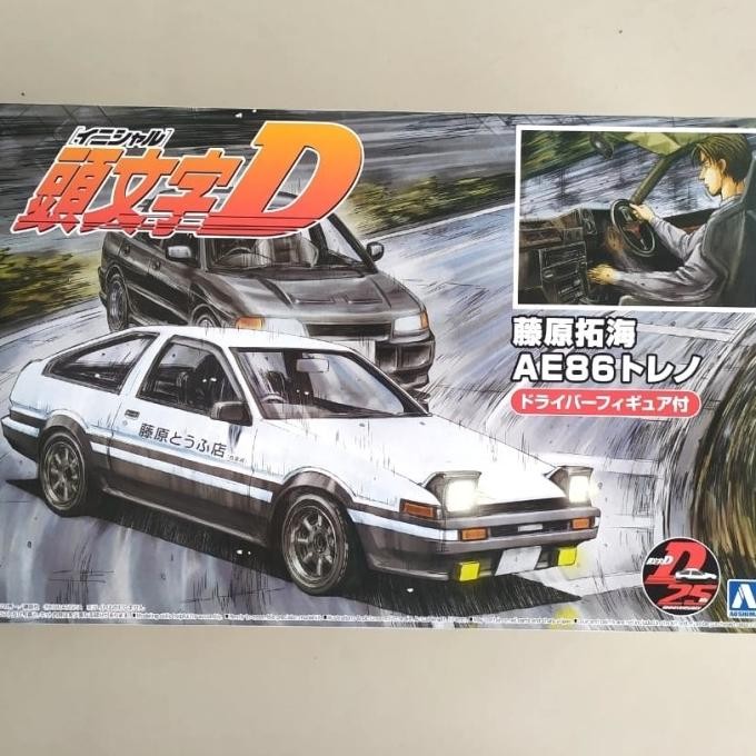 Aoshima 1/24 Fujiwara Takumi AE86 Trueno With Figure