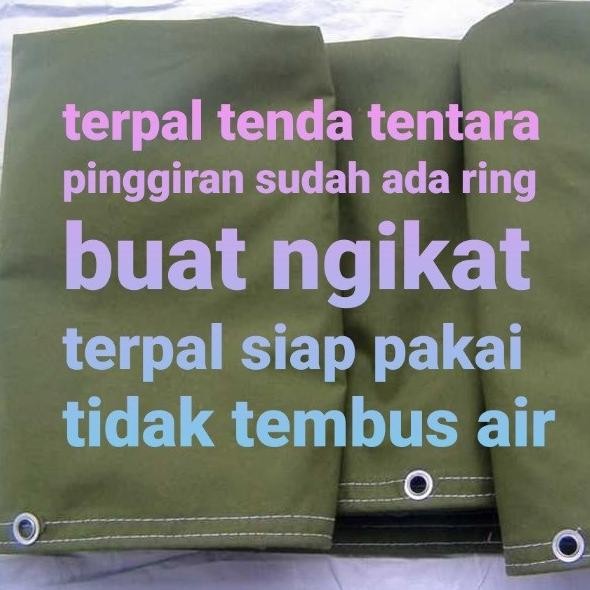 Terpal Tenda Tentara 2X2 Meter Terpal Dua Lapis Karet Dan Kain