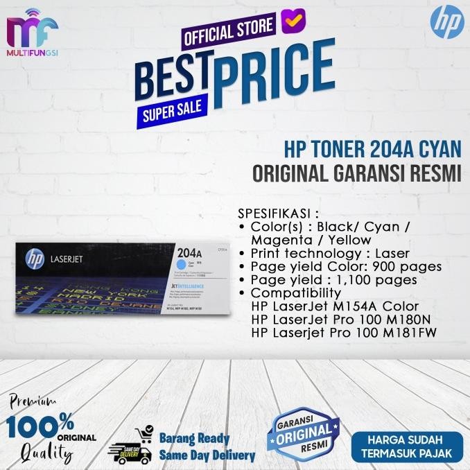 

HP Cyan Toner 204A [CF511A] ORIGINAL 100% [GAK ORI UANG KEMBALI]