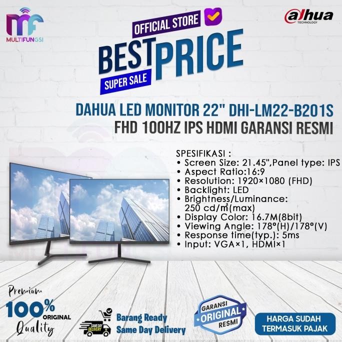 

Dahua LED Monitor 22" DHI-LM22-B201S FHD 100Hz IPS HDMI Garansi Resmi