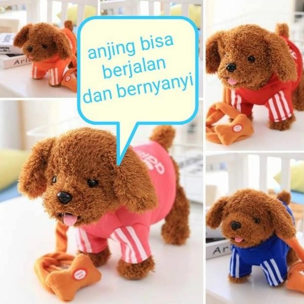 

family toys Mainan ANJING TALI BAJU GYM HODIE DRES berjalan bernyanyi