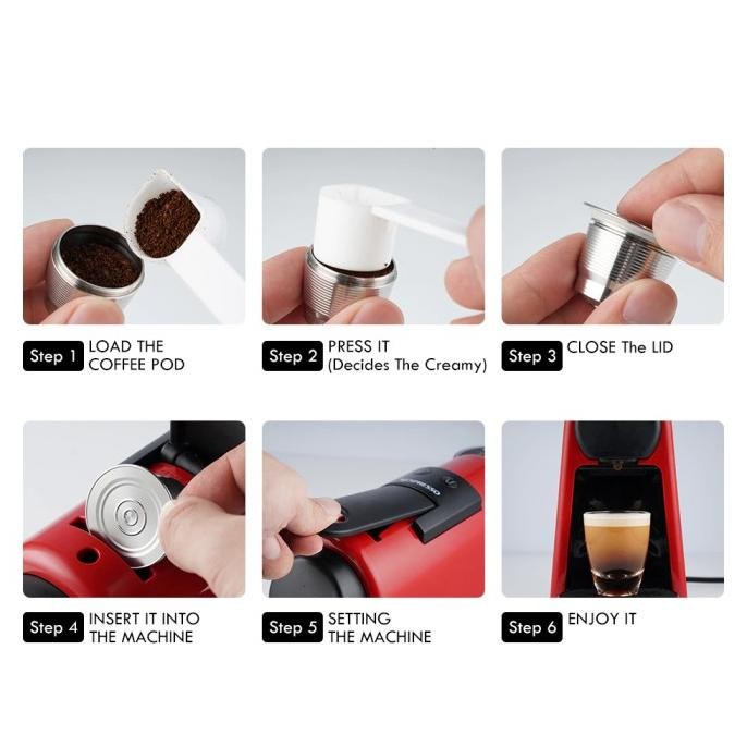 

Kapsul Kopi Nespresso Stainless Steel Refillable Capsule 1 PCS Silver