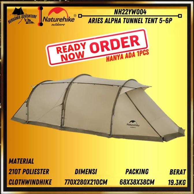 Tenda Camping Aries Alpha Tunnel Tent 5-6P Naturehike Nh22Yw004