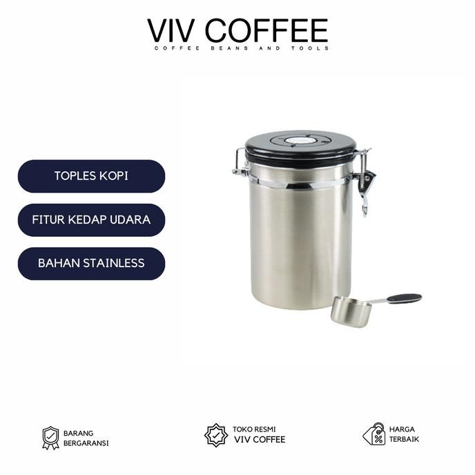 

Toples Kopi Kedap Udara Stainless Steel Silver
