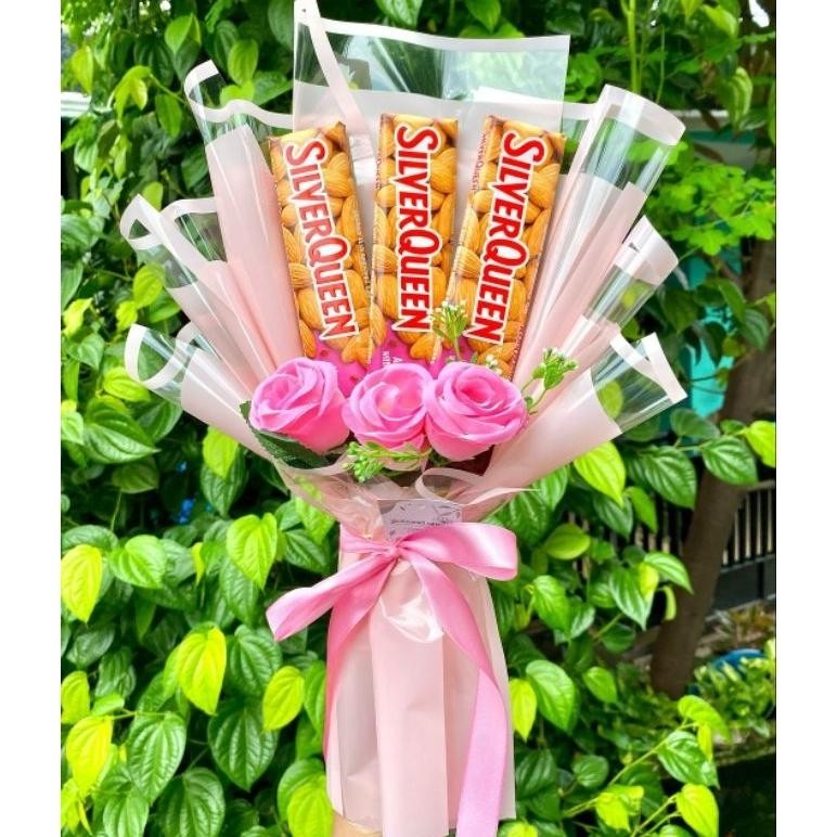 

(S) BUKET PINK SILVERQUEEN 58gr BUNGA MAWAR KERTAS CELLO CANTIK /WISUDA/ULTAH/ANNIVERSARY/VALENTINE/DLL