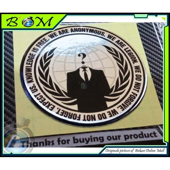 

HOT DEAL STIKER STICKER EMBLEM LOGO TIMBUL ANONYMUS ANONIMUS HACKER !!!!!