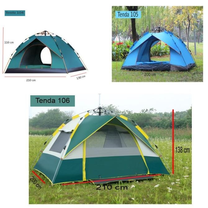 Tenda Camping Otomatis 4-5 Orang Waterproof Tenda Camping Outdoor