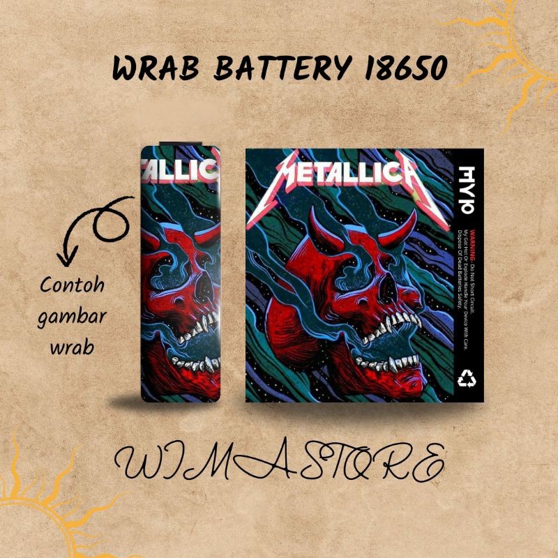 

Stiker Wrap Baterai 18650 Motif Metallica Untuk Melindungi Casing/Case Skin CUSTOM - Premium Quality