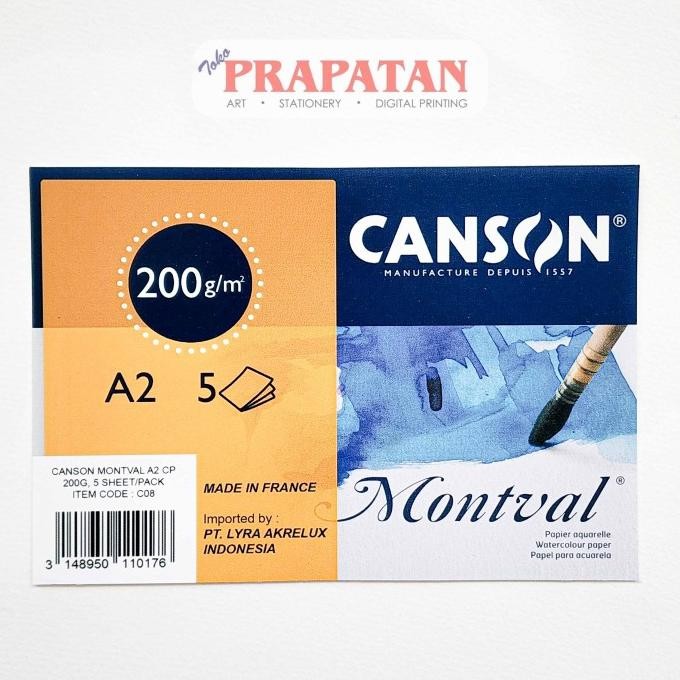 

BARU CANSON MONTVAL WATERCOLOR PAPER A2 200GSM | KERTAS CAT AIR