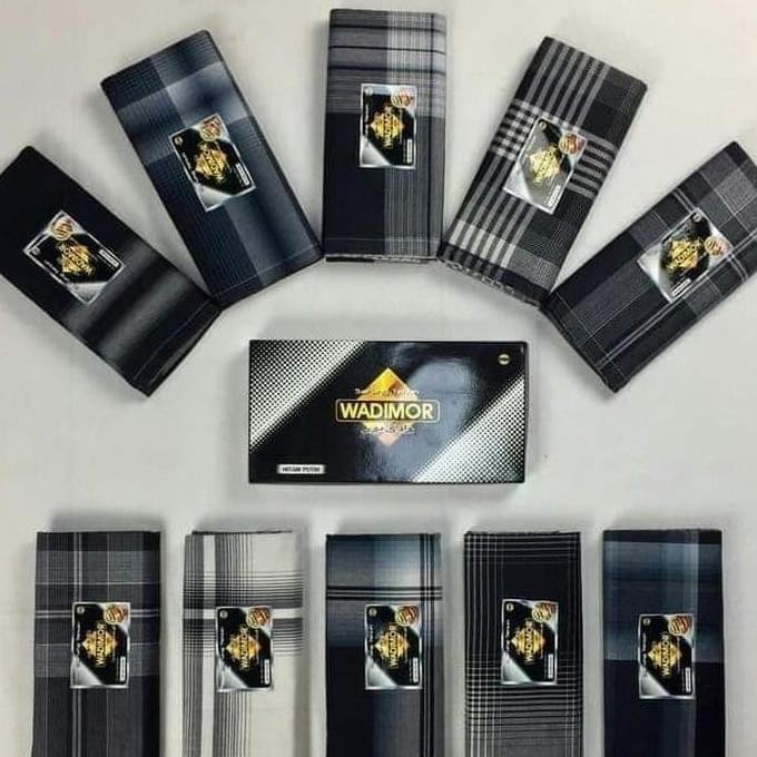 Sarung Wadimor Motif Hitam Putih Gold Kualitas Premium