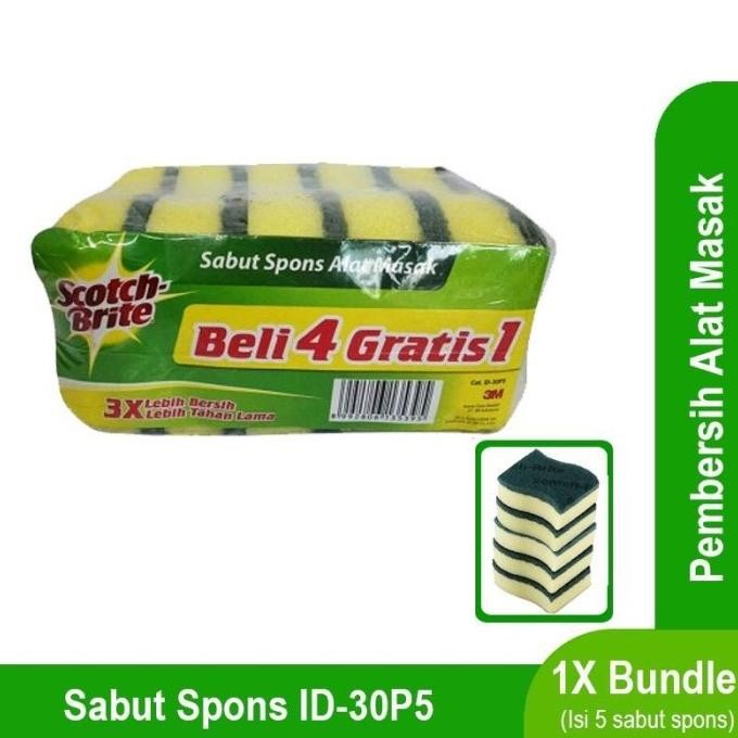 

BARU SCOTCH BRITE ID-30P5 SABUT SPONS CUCI ISI 5