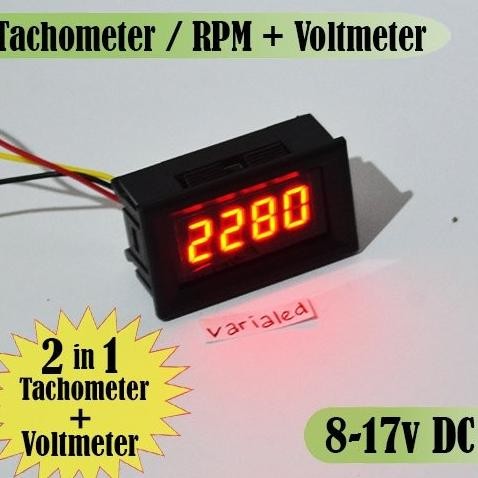 [VARIALED] 2 IN 1 TACHOMETER RPM + VOLTMETER DIGITAL VOLT METER DC