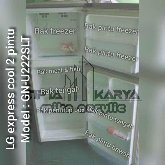 RAK KULKAS LG EXPRESS COOL 2 PINTU MODEL GN-U222SLT