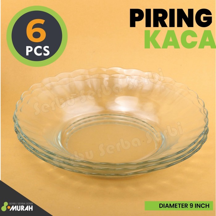 SET 6 PCS - PIRING KACA BBC - PIRING CANTIK - PIRING KACA TERLARIS