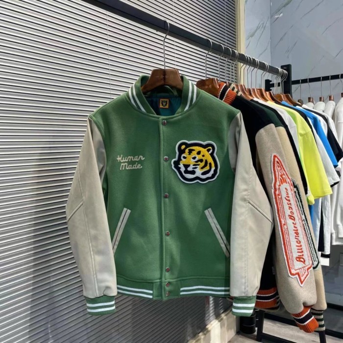 Human Made Hot Dog Tiger Green Varsity Jacket