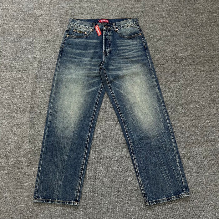 SUP. Distressed Loose Fit Selvedge Jean - Washed Blue