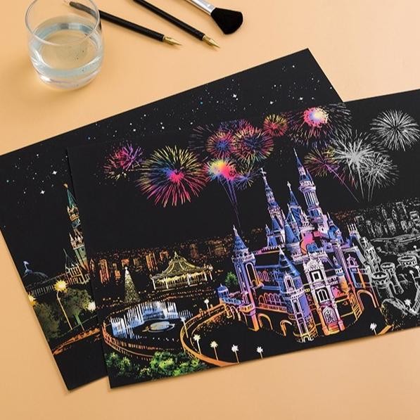 

LUKISAN GORES DIY PAINTING SCRATCH GLITER PAINT DENGAN GORESAN