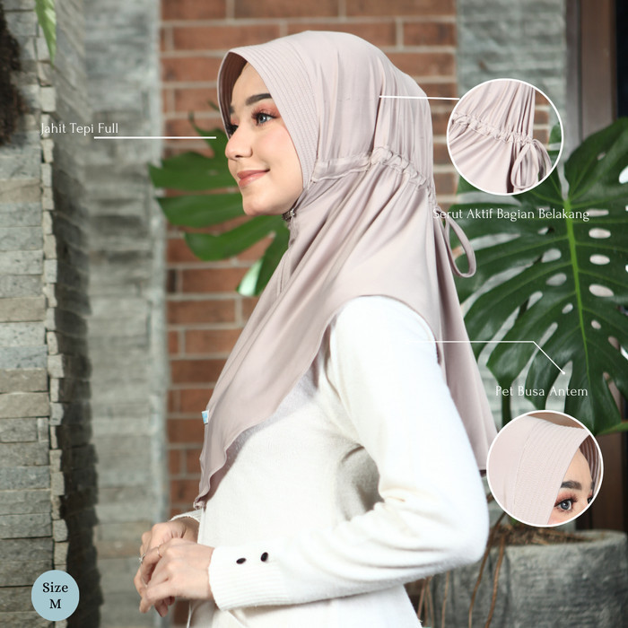 Jilbab Bergo Instant Jersey Serut Hijab Instan Pet Busa Antem Premium #Original