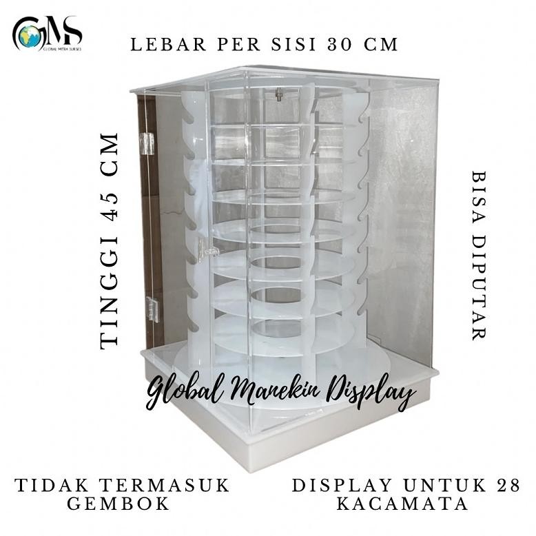 Tempat Kacamata | Rak Kacamata Putar ( Acrylic 3 MM )