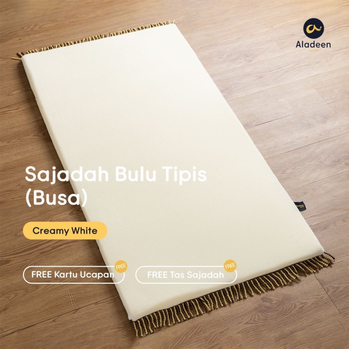 Sajadah Sajadah Polos Tebal Bulu Tipis PUTIH KREM Aladeen - Dewasa Gratis Tas halus premium terlaris