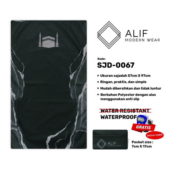 Sajadah ALIF SAJADAH TRAVEL / SAKU / PORTABLE / ALIF MODERN WEAR SJD-0067 lembut empuk halus terbaru