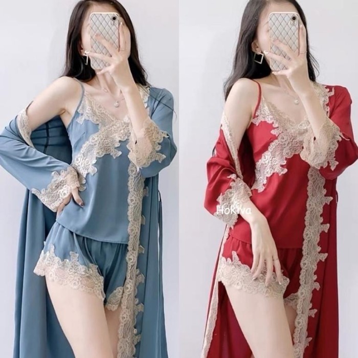 TERBATAS Sleepwear Sexy Silk Suit Baju Tidur Sexy Dewasa / Baju Tidur Setelan