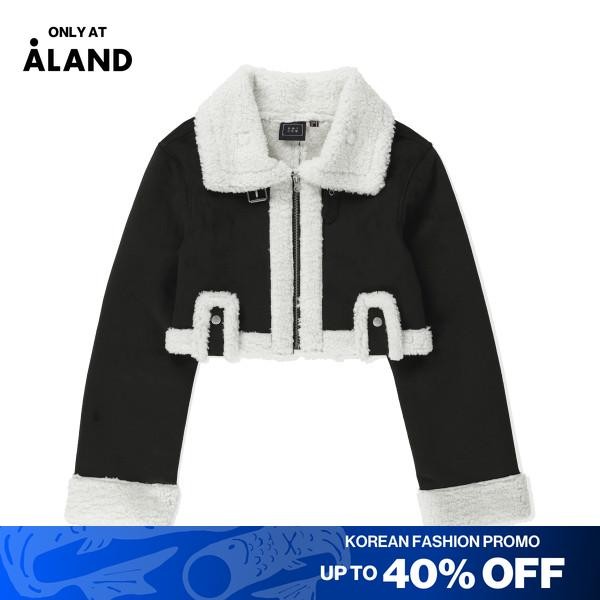 [ALAND] ROMANTIC CROWN - Crop Mouton Jacket Black - Jaket Atasan Wanita Hitam